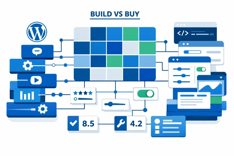 WordPress build vs buy decision framework